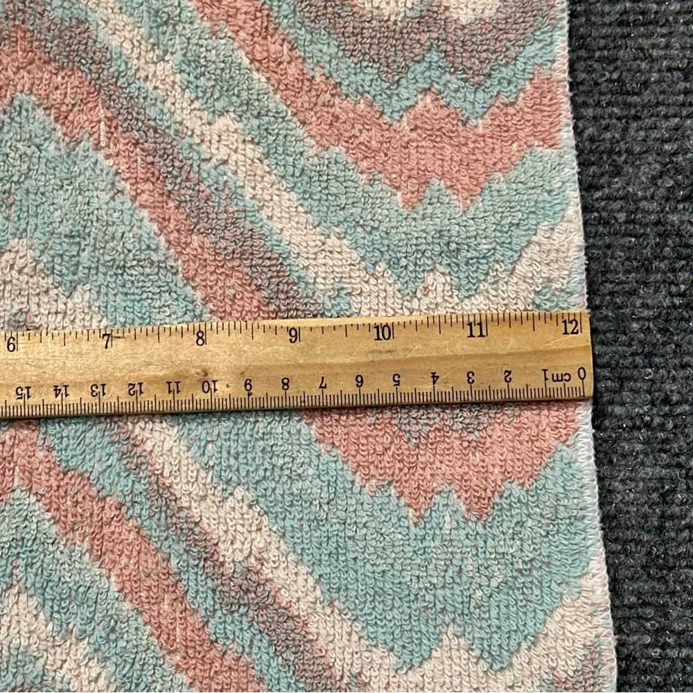 Vintage Cannon Mills Royal Majesty wash cloth face pastel chevron 12” southwest